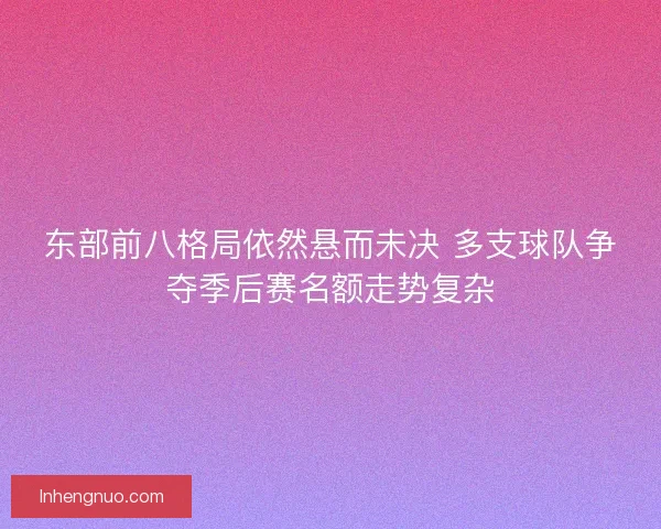 东部前八格局依然悬而未决 多支球队争夺季后赛名额走势复杂